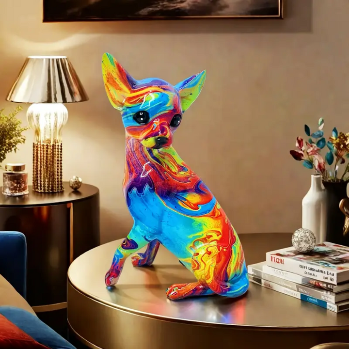 Stolná Lampa Chihuahua z Vibrantnej Reziny