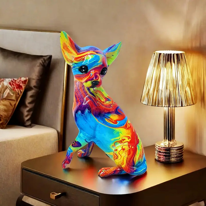 Stolná Lampa Chihuahua z Vibrantnej Reziny